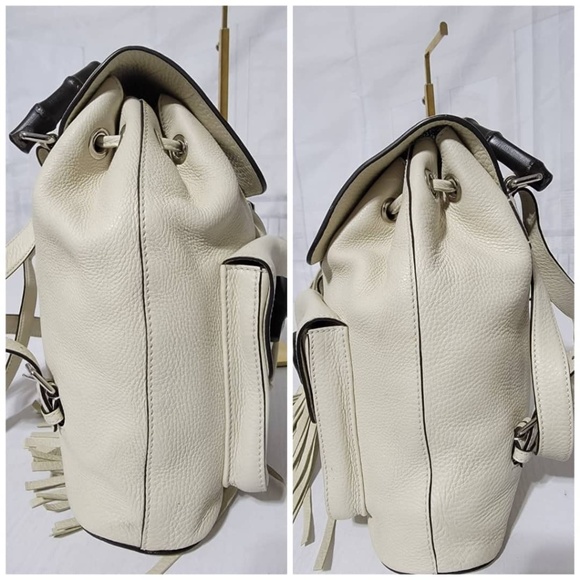 Authentic Gucci Bamboo Rucksack Fringe Backpack Off-White - Picture 11 of 13